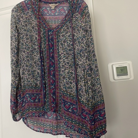 Lucky Brand Top Women Size S Multicolored Lightweight Slightly Sheer - Picture 9 of 13